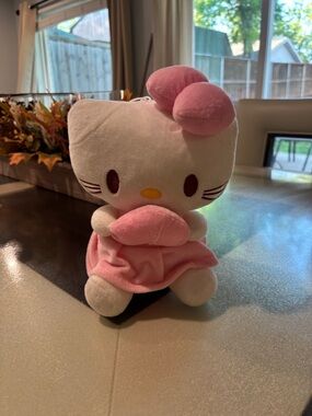 Hello Kitty White and Pink Plush Doll with Heart